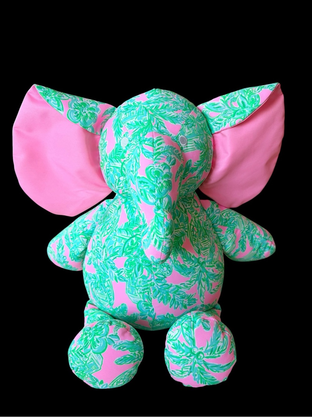 Lily Pulitzer Pink & Green Floral Minnie Elephant Plush Pink Sand Paradise New